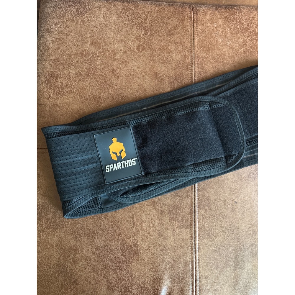 Sparthos Back Support Belt Unisex Medium Black Lumbar Brace Mesh Straps